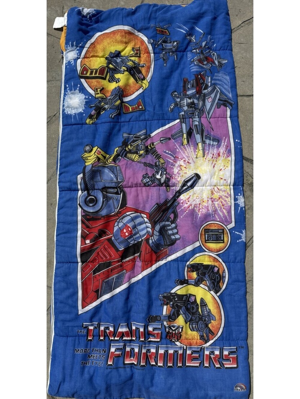 Vintage 1984 G1 Optimus Prime Transformers Child Sleeping Bag Hasbro Ero Slumber